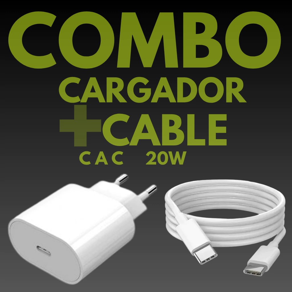 Combo cargador + cable usb C a C Apple